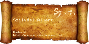 Szilvási Albert névjegykártya