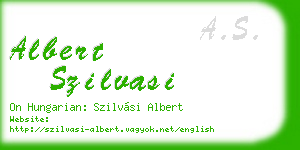 albert szilvasi business card
