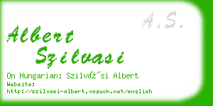 albert szilvasi business card